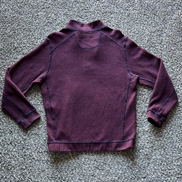 Tommy Bahama Quarter Zip Pullover Mens Medium Burgundy Navy Normcore Coastal Dad - Picture 4 of 8